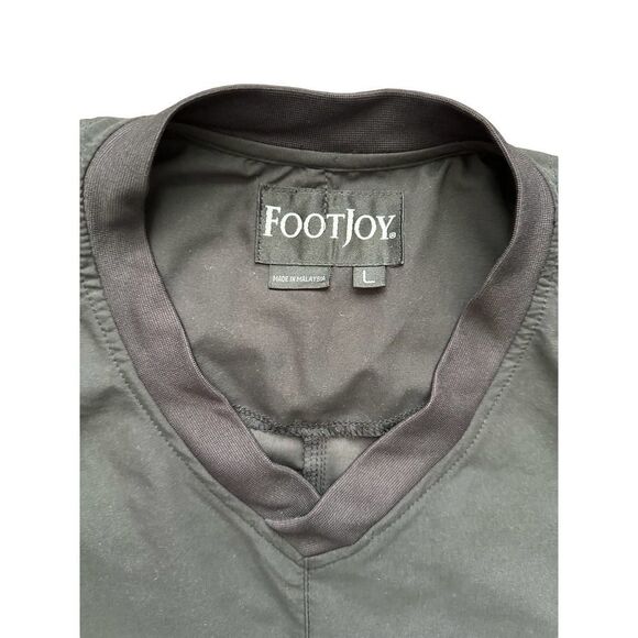 FootJoy FJ Men's Pullover Black V Neck Golf Jacket Windbreaker Size Large L - Picture 3 of 6